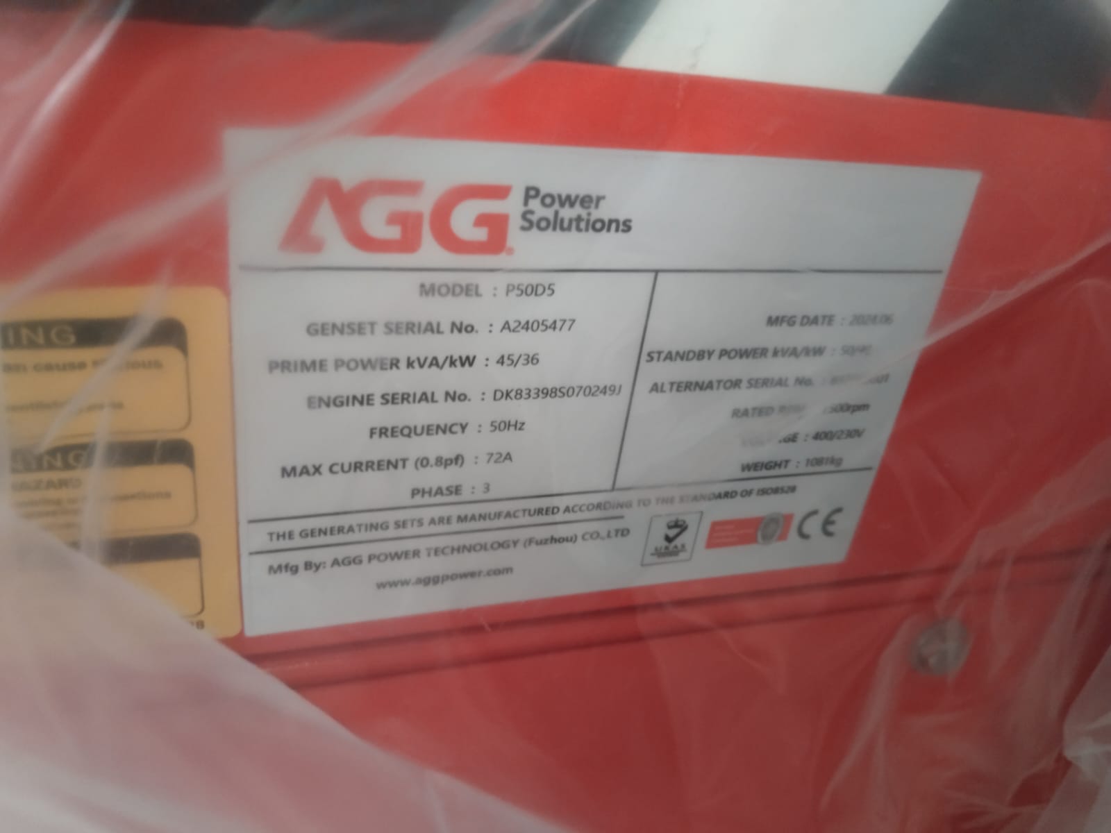 45 kVA Perkins AGG Diesel