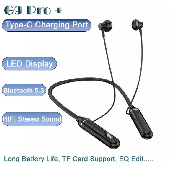 G9 Pro+ Wireless Neckband Headphone – Brand New