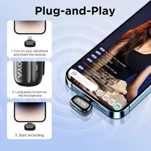 BOYA mini-17 The World\\\’s Tiniest Wireless Microphone for Type C